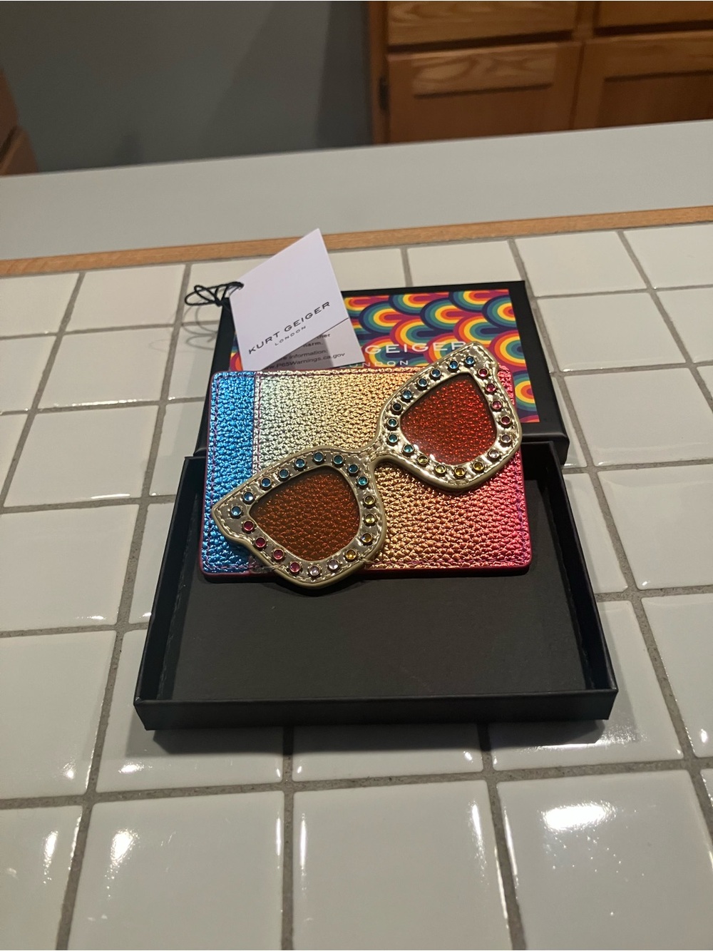Kurt Geiger Rainbow Gradient Sunglasses Card Holder - Picture 2 of 4